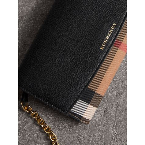 burberry house check and leather wallet